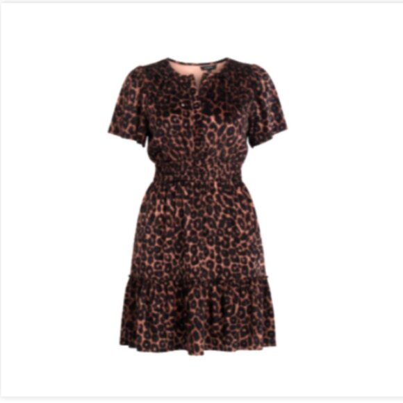 French Connection Women's Leopard Velvet Dress Size L,XL,XXL NWT  Pockets NWT - Picture 15 of 16